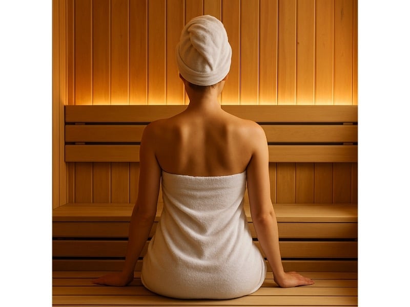 Rhonda Patrick in a sauna