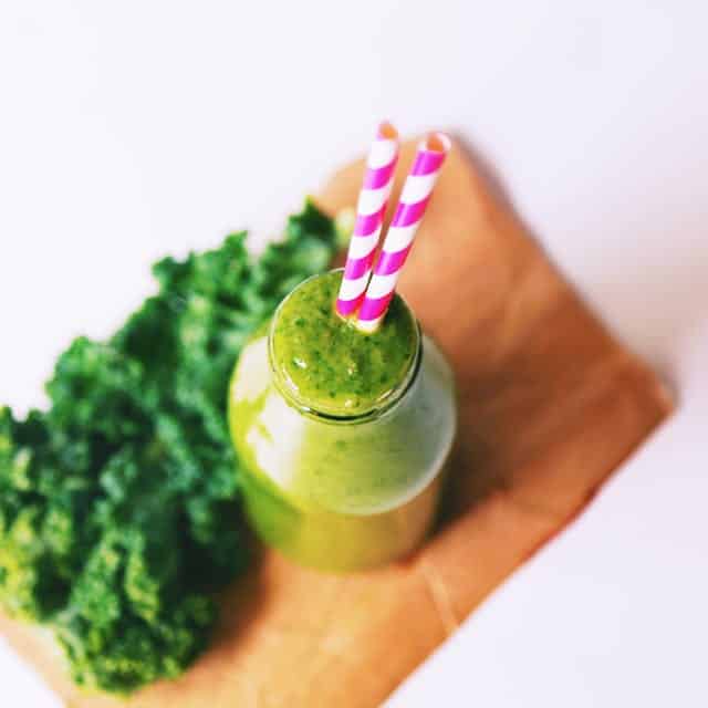 Closeup of Rhonda Patrick's morning smoothie