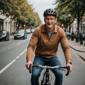 Tim Cook riding his cycle after his office hours