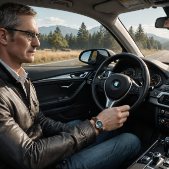Tim Cook driving to Apple Park