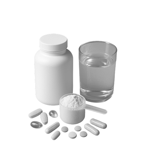Closeup of Gary Brecka's supplements