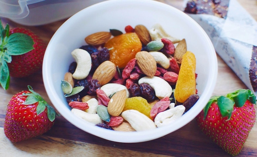 Bowl Filled with Healthy Snacks