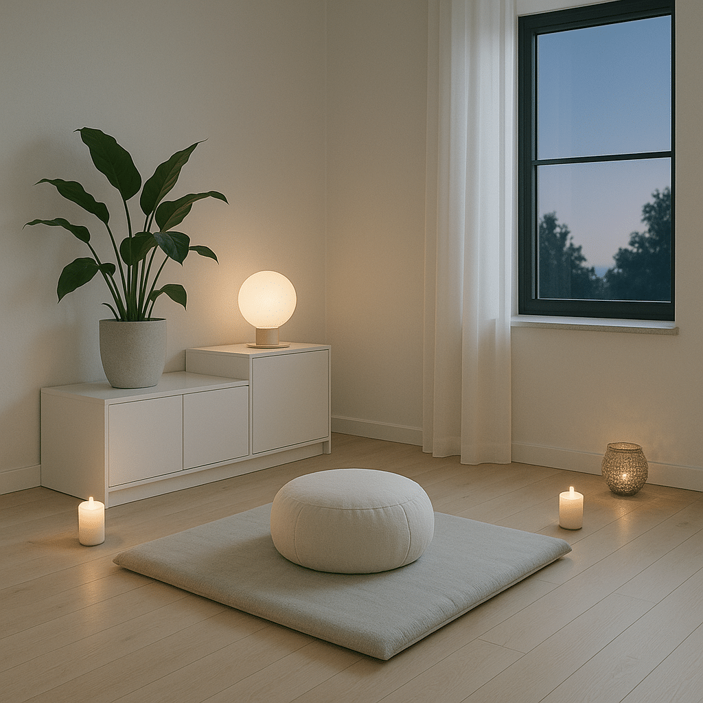 Bryan Johnson's meditation room for his evening wind down