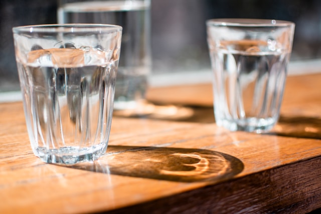 Two full glass of water for Bryan Johnson