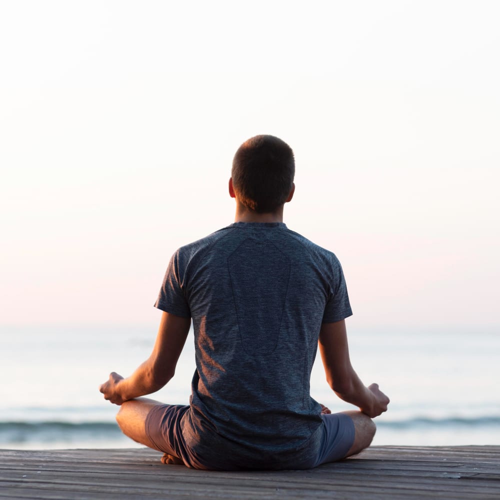 Bryan Johnson meditating in the morning