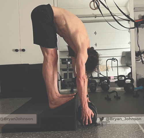 Bryan Johnson starting his workout routine