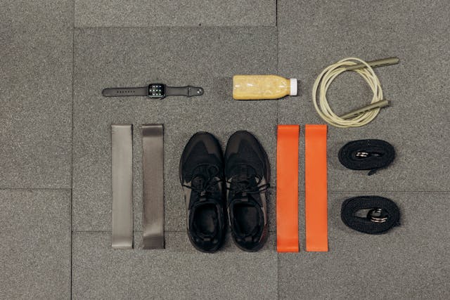 Closeup of Mark Hyman's workout equipment
