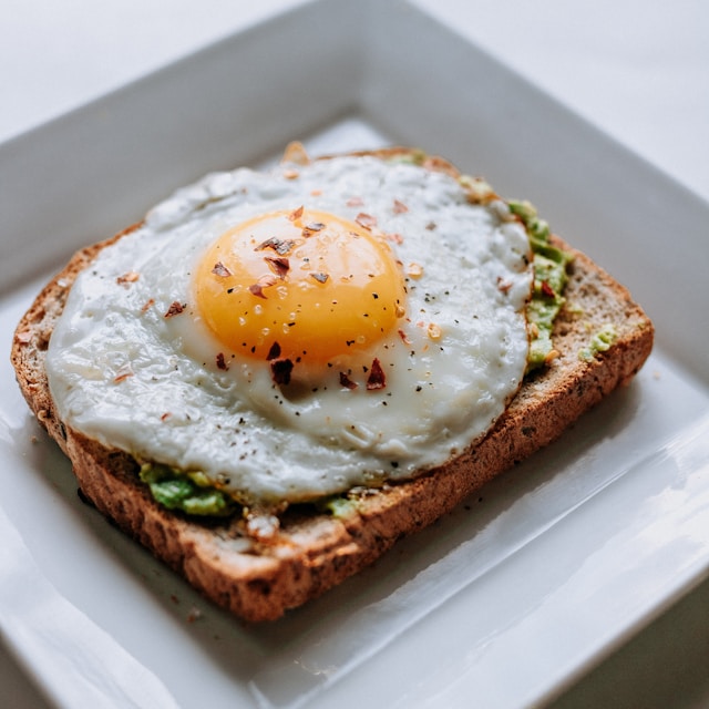 Closeup of Ashton Hall's breakfast