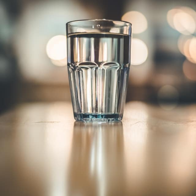 A glass of water for Sam Sulek's workout recovery