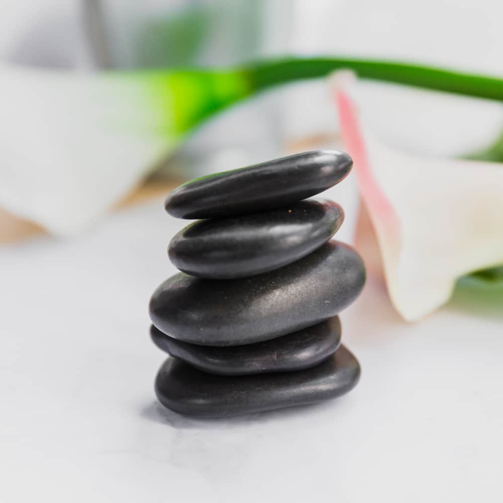 Closeup of pebbles for Gua Sha