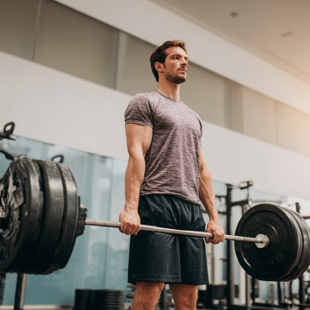 A guy improving his workout after taking Creatine