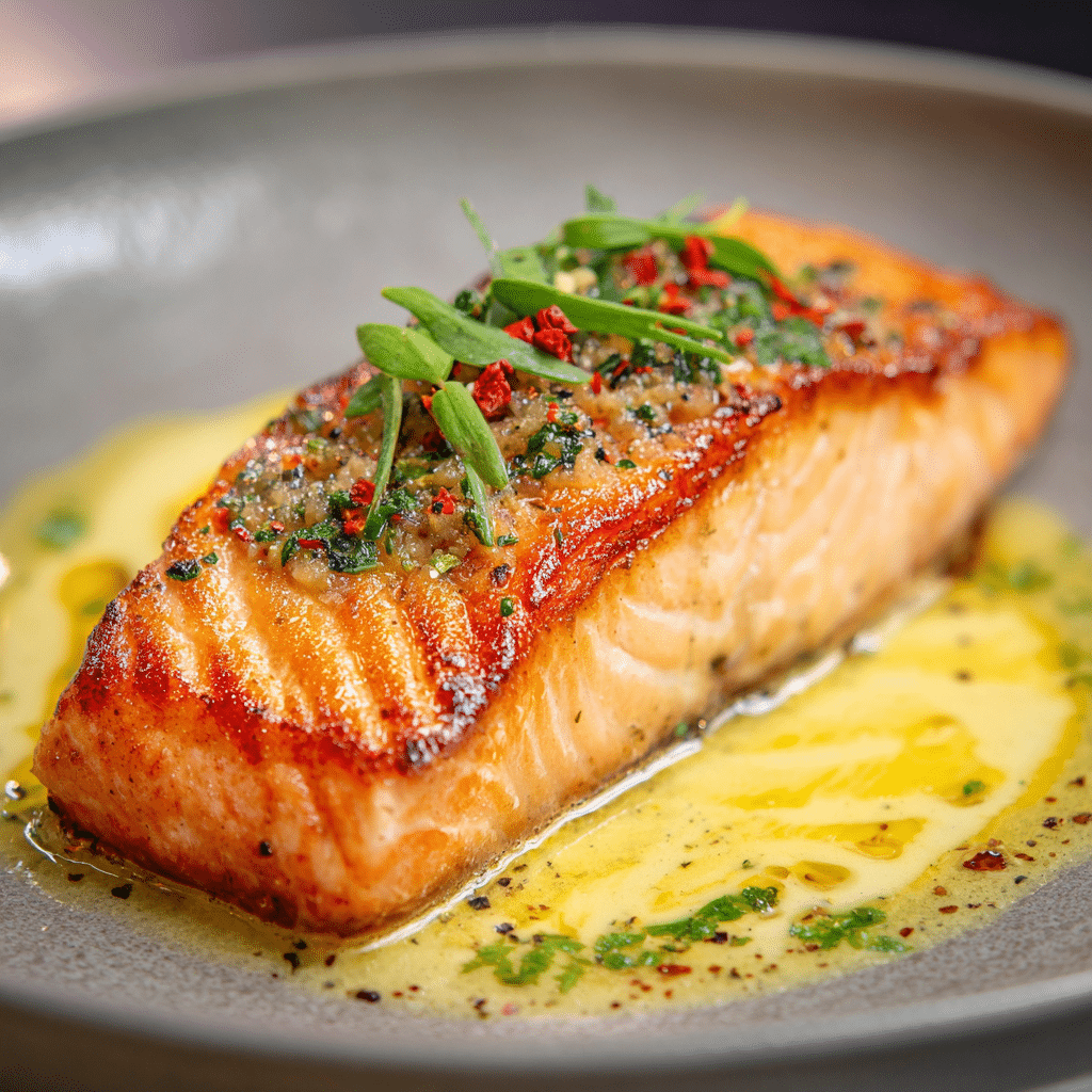 A cooked salmon