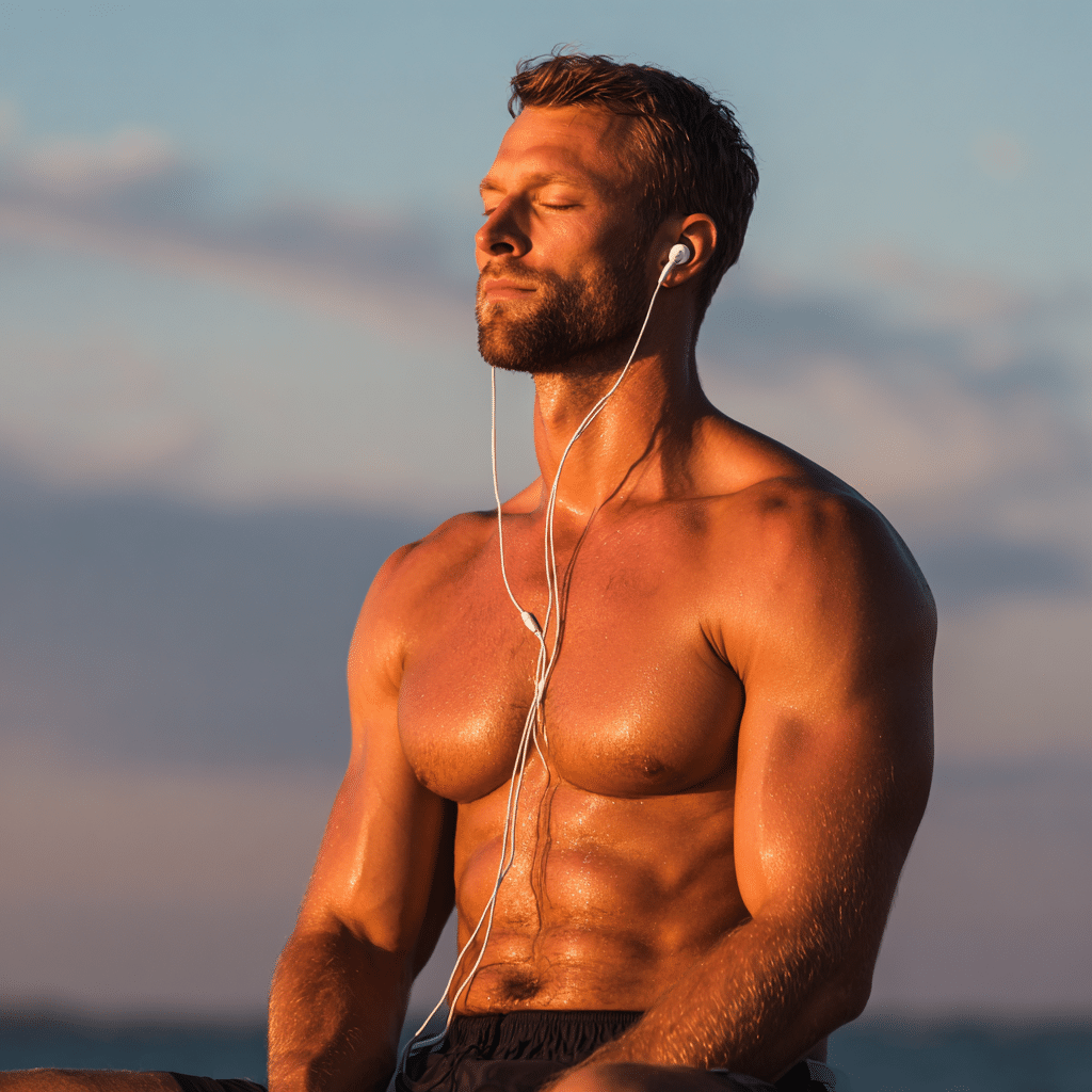 A guy feeling relaxed after taking magnesium supplements